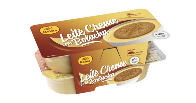 Leite creme com bolacha